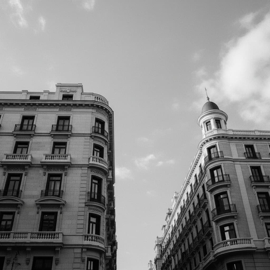 Madrid avenue at night representing large-scale built infrastructure.
